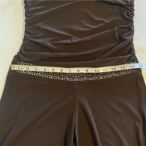 J&J FASHION Strapless Brown Crop Romper w/Silver Embellishments-M - Picture 6 of 7